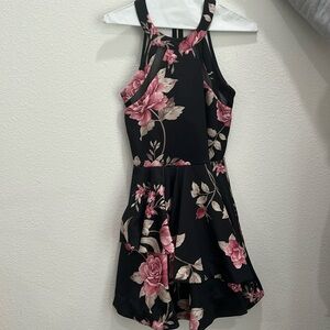 Black Dress with Flowers